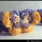 Crocheted headband with butterfly