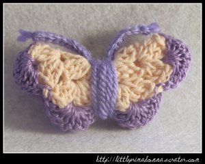 Crocheted butterfly - pink/purple