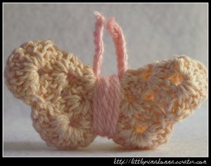 Crocheted butterfly - light pink