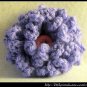 Crocheted puffy flower hair clip - purple