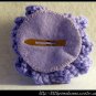 Crocheted puffy flower hair clip - purple