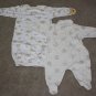 CARTERS CLASSIC POOH 2 PC Sleepers NB 0-3M