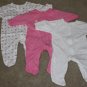 GERBER Girls 3pc Sleepers 0-3M NB NWOT