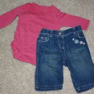 BABY GAP Girls Onesie w/ NWOT OLD NAVY Jeans 0-3M NB