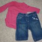 BABY GAP Girls Onesie w/ NWOT OLD NAVY Jeans 0-3M NB