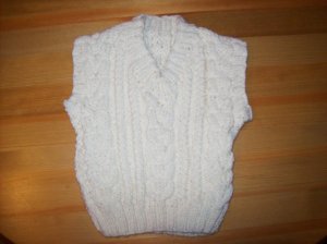 Aran knit baby pullover