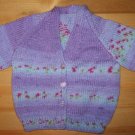 purple flower pattern cardigan