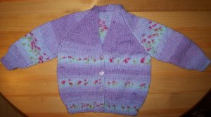 purple flower pattern cardigan