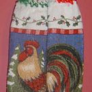 BUTTONLESS CHRISTMAS rooster kitchen towel