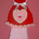 crochet VALENTINE DRESS towel holder