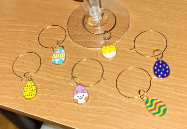 EASTER EGG wire WINE CHARM