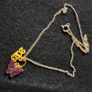 Purple butterfly gold necklace