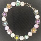 crackle beads and flowers bracelet