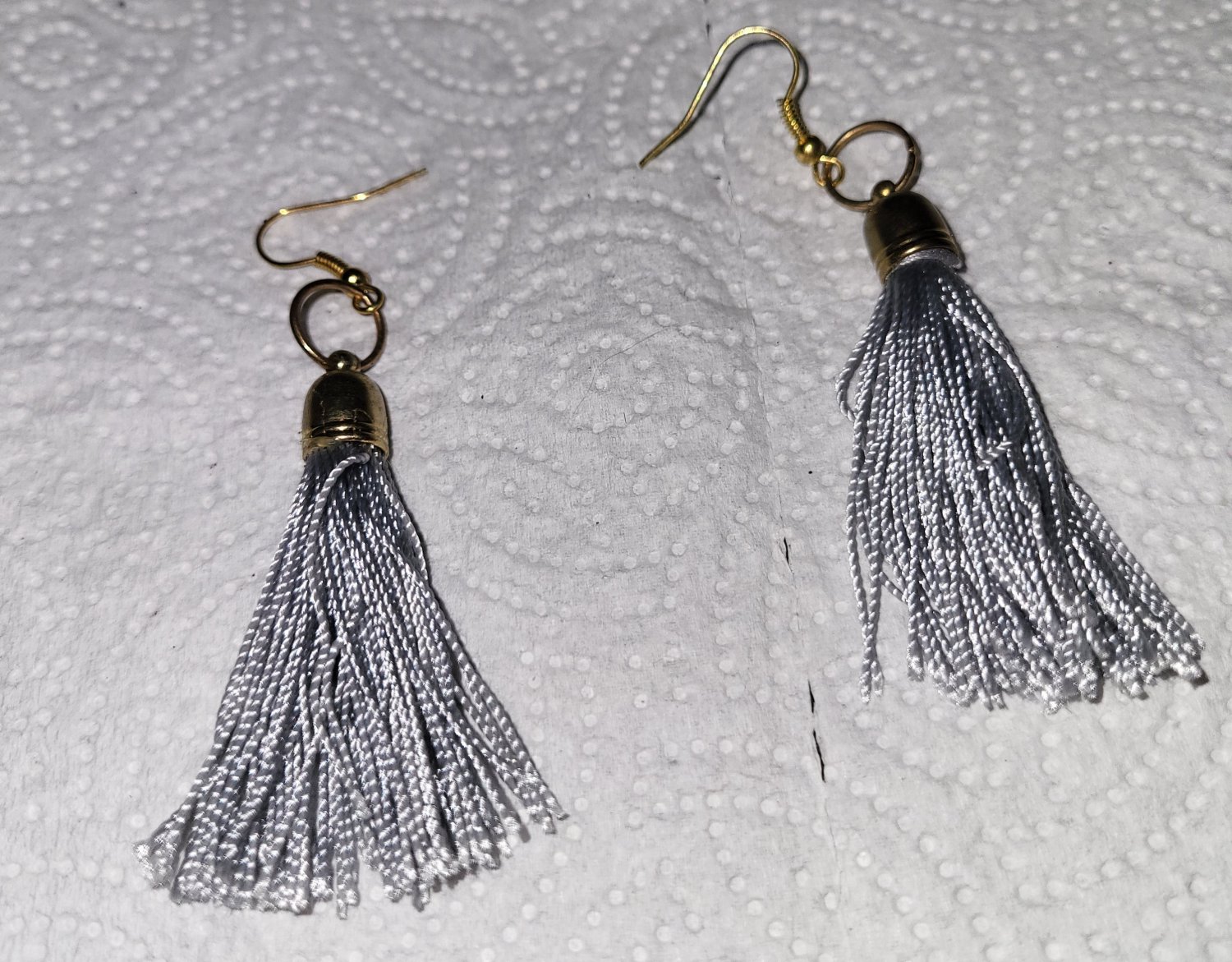Grey Fringe Earrings