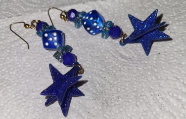 Blue Dice Earrings