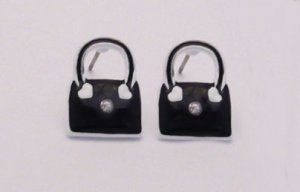 Korean Style Handbag Heart Pattern Stud Earrings