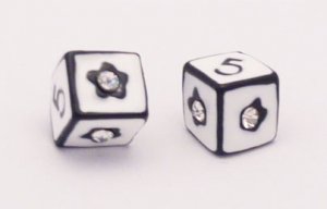 Korean Style Dice Flower Stud Earrings