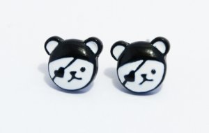 Korean Style Pirate Bear Stud Earrings