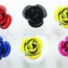 Vintage Black/Pink Rosebud/Rose Earrings 2pairs