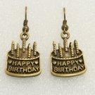 ♥Handmade Vintage Brass Birthday Cake Drop Earrings♥
