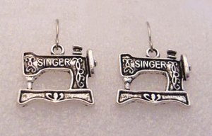 &acirc;�&yen;Handmade Silver Singer Sewing Machine Earrings&acirc;�&yen;