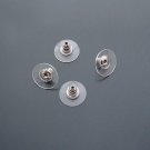 12 x  Silver Plated Clear Earrings Backs Pad Stoppers