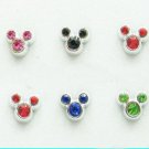 Sparkling Mickey Crystal Hypo Stud Earrings 2pairs