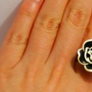 ♥ Handmade Vintage Black Rose Flower Statement Ring♥