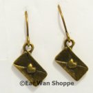 ♥ Handmade Brass Vintage Love Letter Heart Earrings♥
