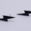 Punk Black Lightning Bolt 80s Retro Unisex Earrings