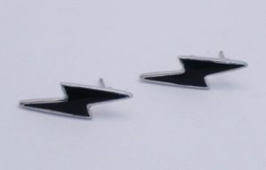 Punk Black Lightning Bolt 80s Retro Unisex Earrings