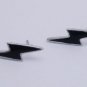 Punk Black Lightning Bolt 80s Retro Unisex Earrings