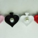 Kitsch Emo Heart Shape Pearl Stud Earrings
