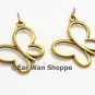 Vintage Brass Butterfly Drop Earring