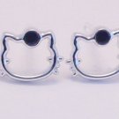 Kitsch Silver Hello Kitty Crystal Stud Earrings 2pairs