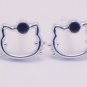Kitsch Silver Hello Kitty Crystal Stud Earrings 2pairs