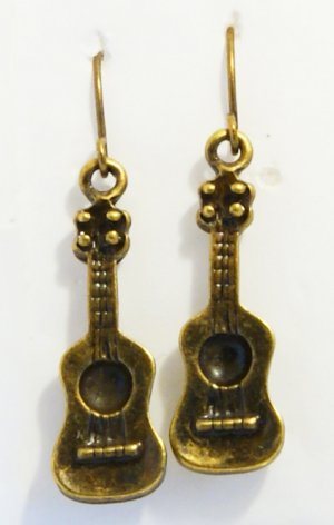 &acirc;�&yen; Handmade Brass Vintage Guitar Music Rock Earrings&acirc;�&yen;