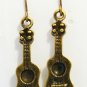♥ Handmade Brass Vintage Guitar Music Rock Earrings♥