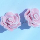 Denim Rose Flower Stud Earrings