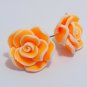 Denim Rose Flower Stud Earrings