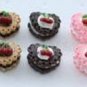 Kitsch Heart Cherry/Cherries Fruit Cake Earrings