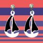 Vintage Sailboat 30's Style Diamante Drop Earrings