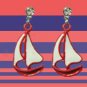 Vintage Sailboat 30's Style Diamante Drop Earrings