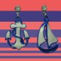 Vintage Sailboat 30's Style Diamante Drop Earrings