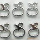 Silver Apple Fruit Resin Hypo Stud Earrings