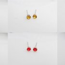 Sparkling Multi-Colour Diamante Stud Earrings 2 pairs