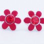 Pretty Rainbow Daisy Flower Crystal Stud Earrings