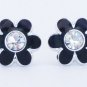 Pretty Rainbow Daisy Flower Crystal Stud Earrings