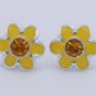 Pretty Rainbow Daisy Flower Crystal Stud Earrings