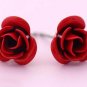 Vintage Black/Pink Rosebud/Rose Earrings 2pairs